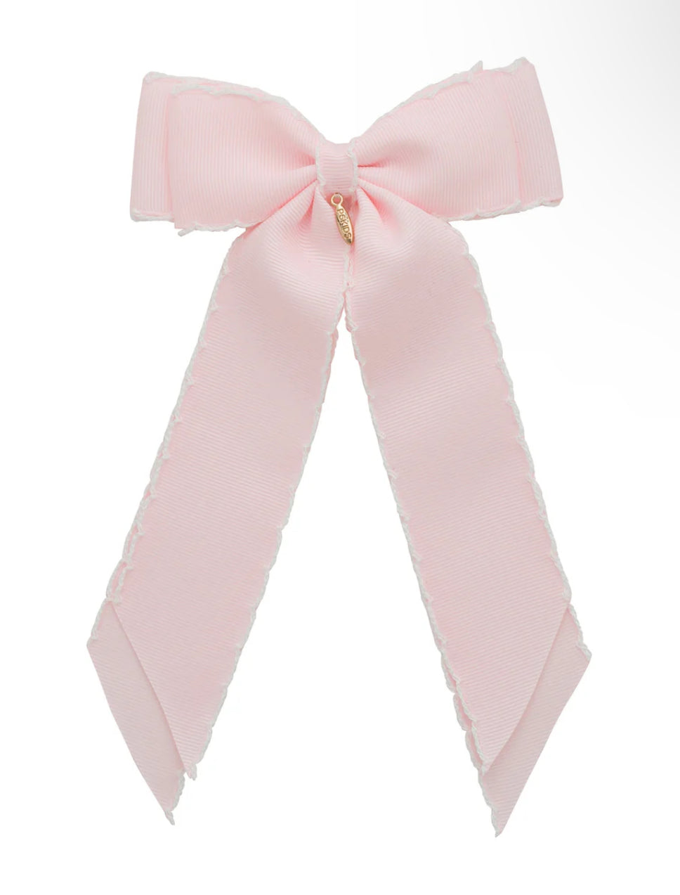 Madeline Small Bow Moonstitch Clip - Powder Pink