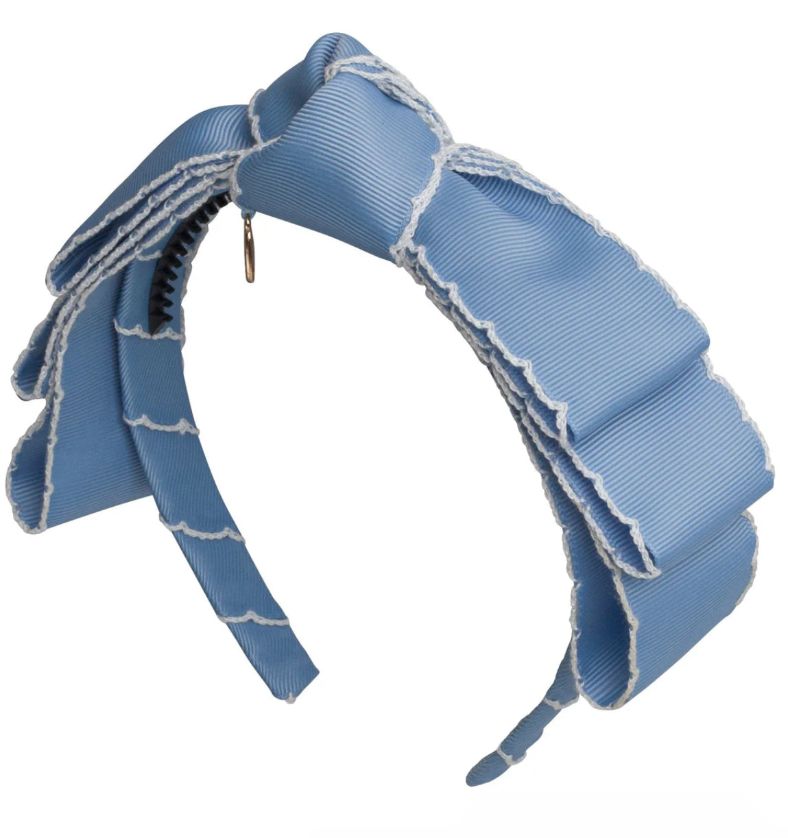 Knotted Heather Moonstitch Headband - French Blue