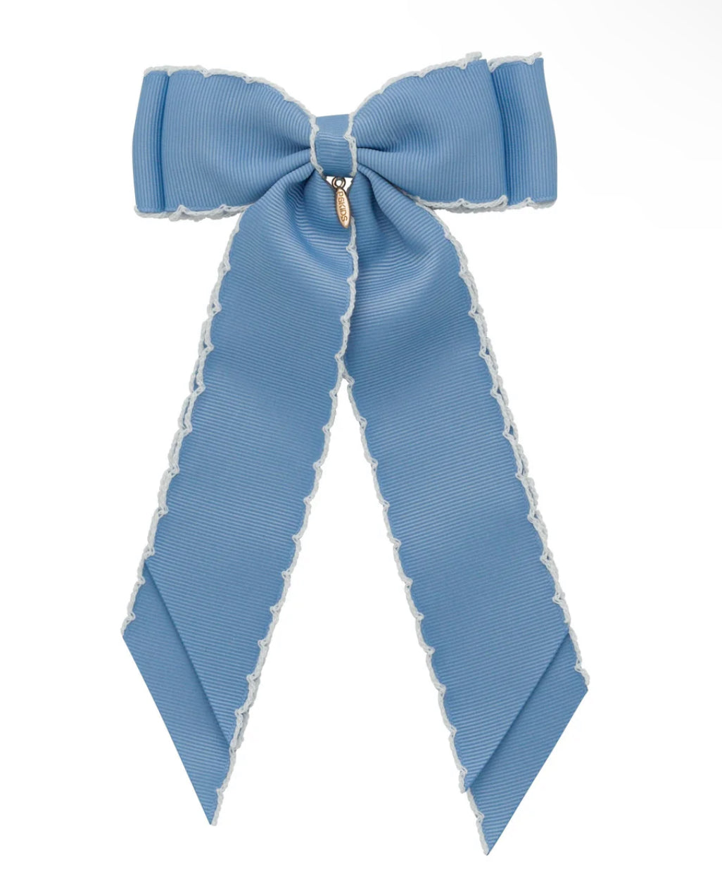 Madeline Small Bow Moonstitch Clip - French Blue