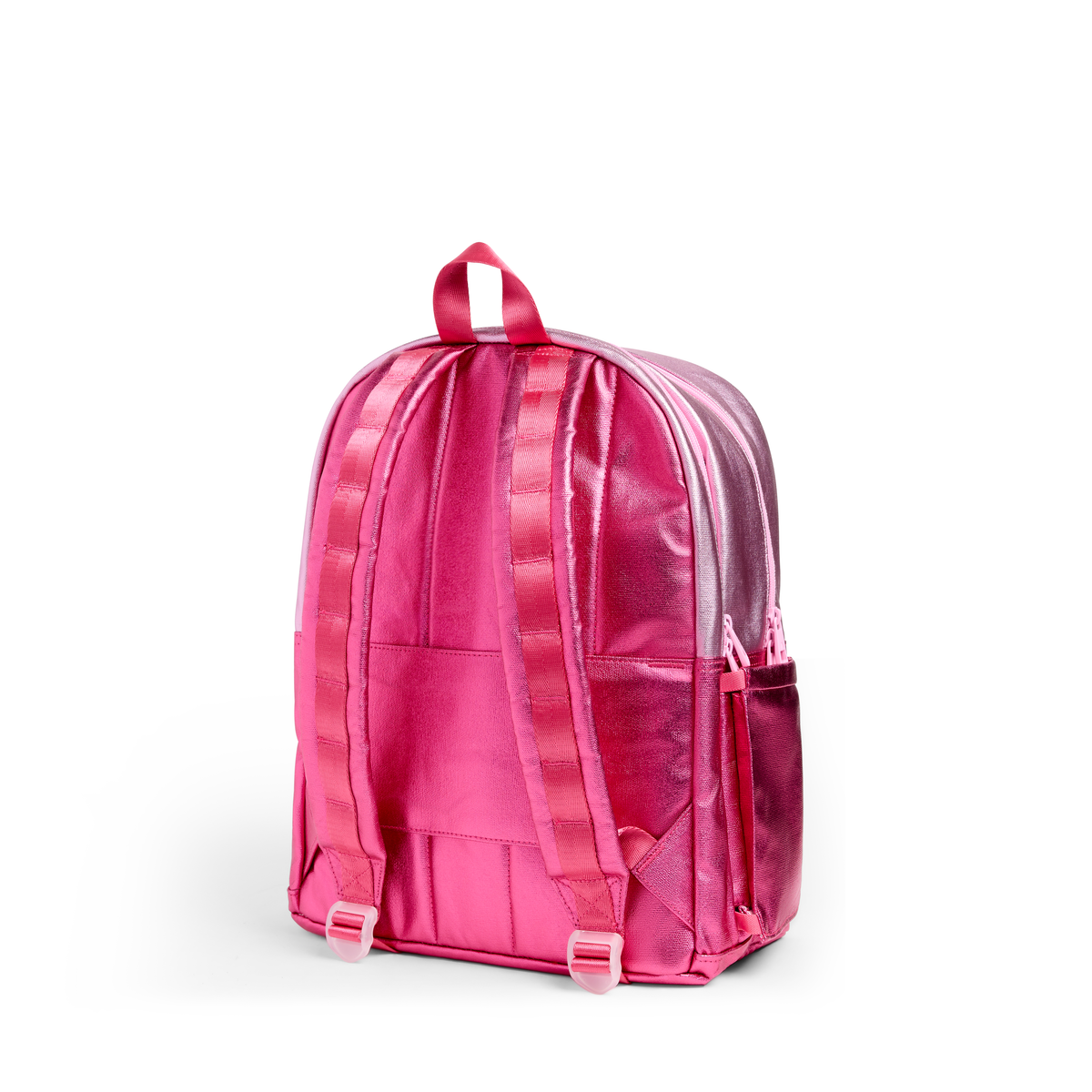 Pink/Hot Pink Colorblock Double Pocket Backpack