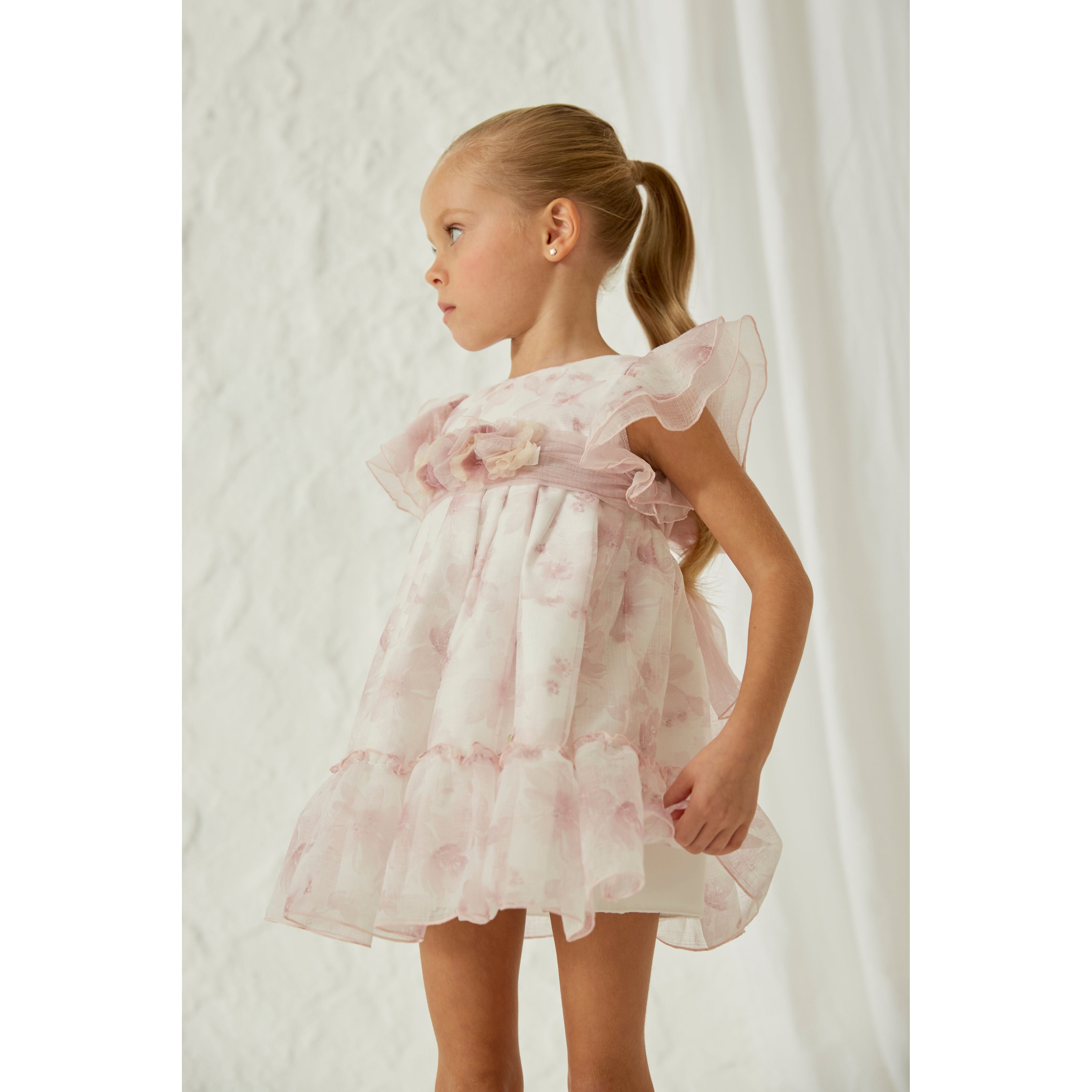 Pink Flowers Muselin Dress