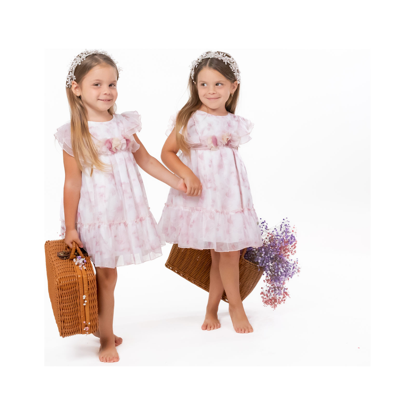 Pink Flowers Muselin Dress