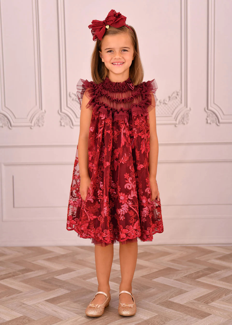 Dominique Burgundy Dress