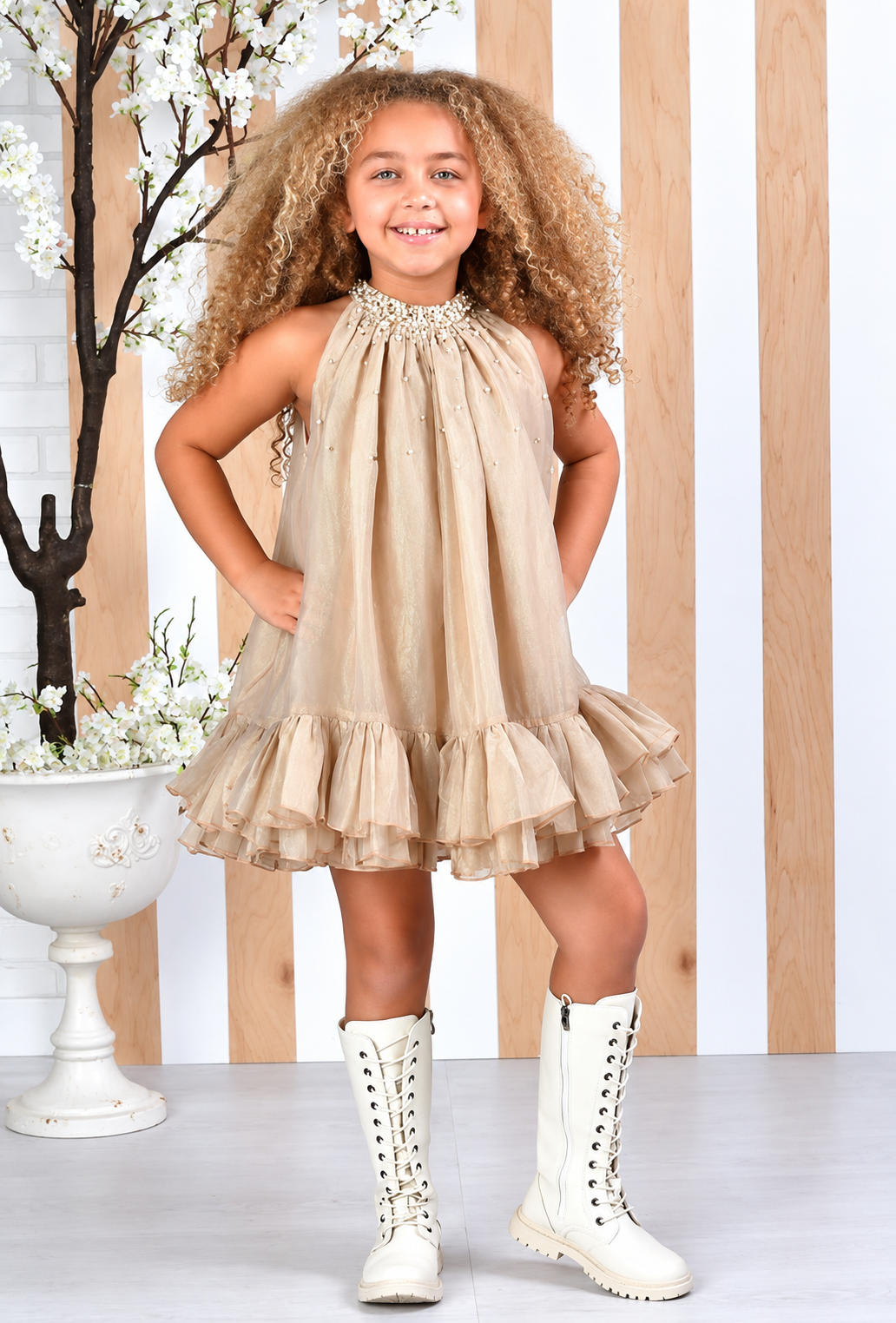 Solene Gold Dress