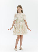 Pastel Peach & Sequins Dress
