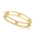Double Row Heart Bangle Gold
