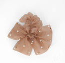 Nude Tulle Pearl Scrunchie