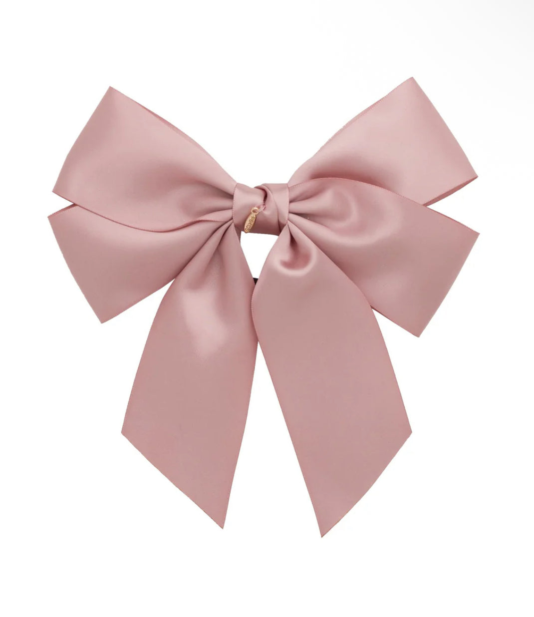 Oversized Bow Pony/Clip - Antique Blush Mauve