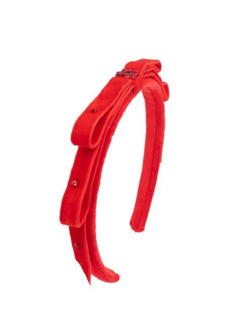Falt Velvet Headband - Red