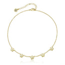 Gold Plated Flower Necklace - Clear