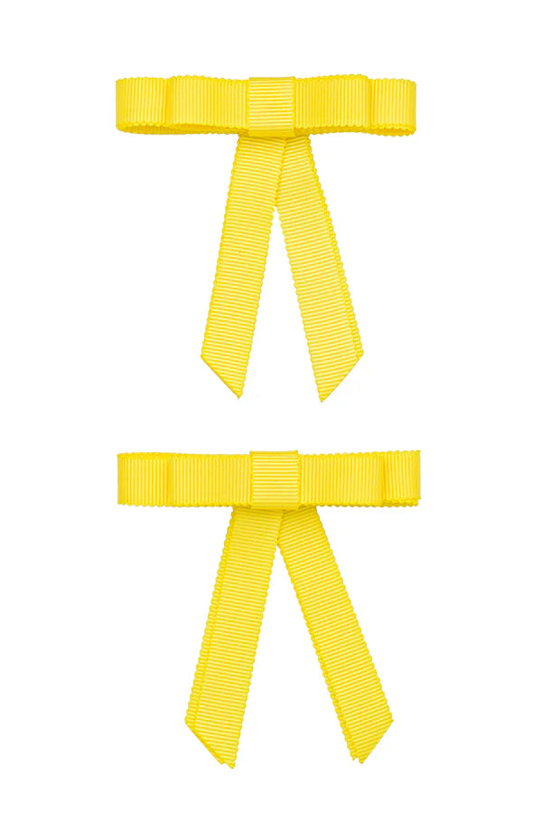 Grosgrain Bow Clip Set - Lemon