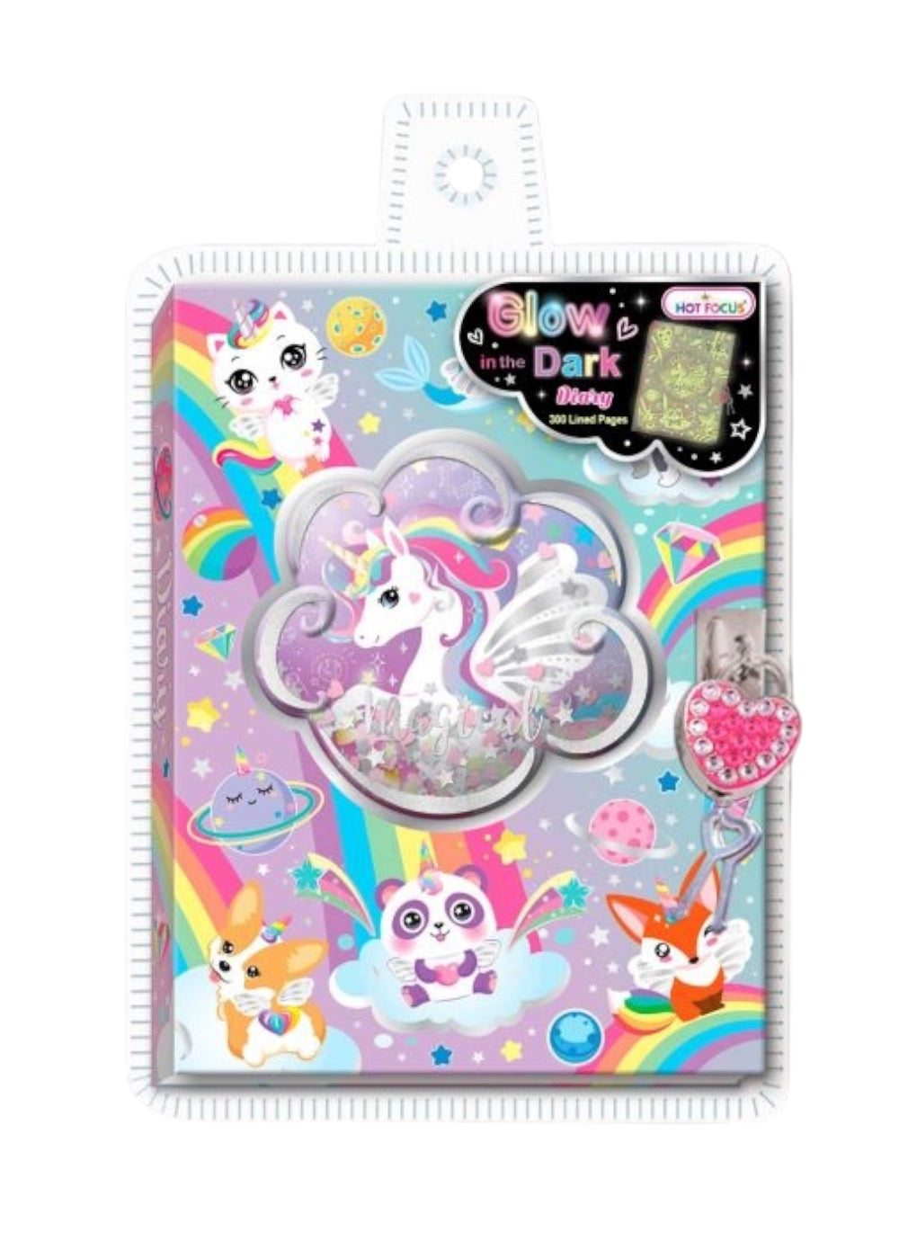Diary With Lock & Keys Glow In The Dark