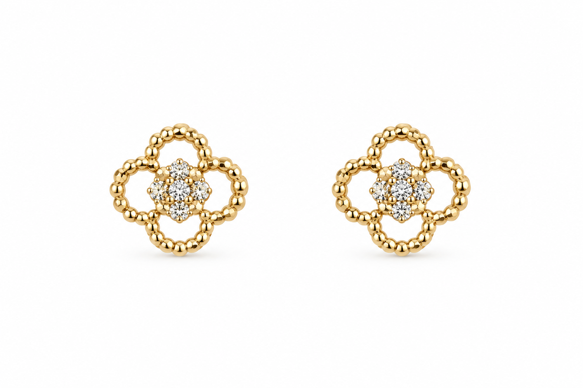 Delicate Clover 14Kt. Earrings