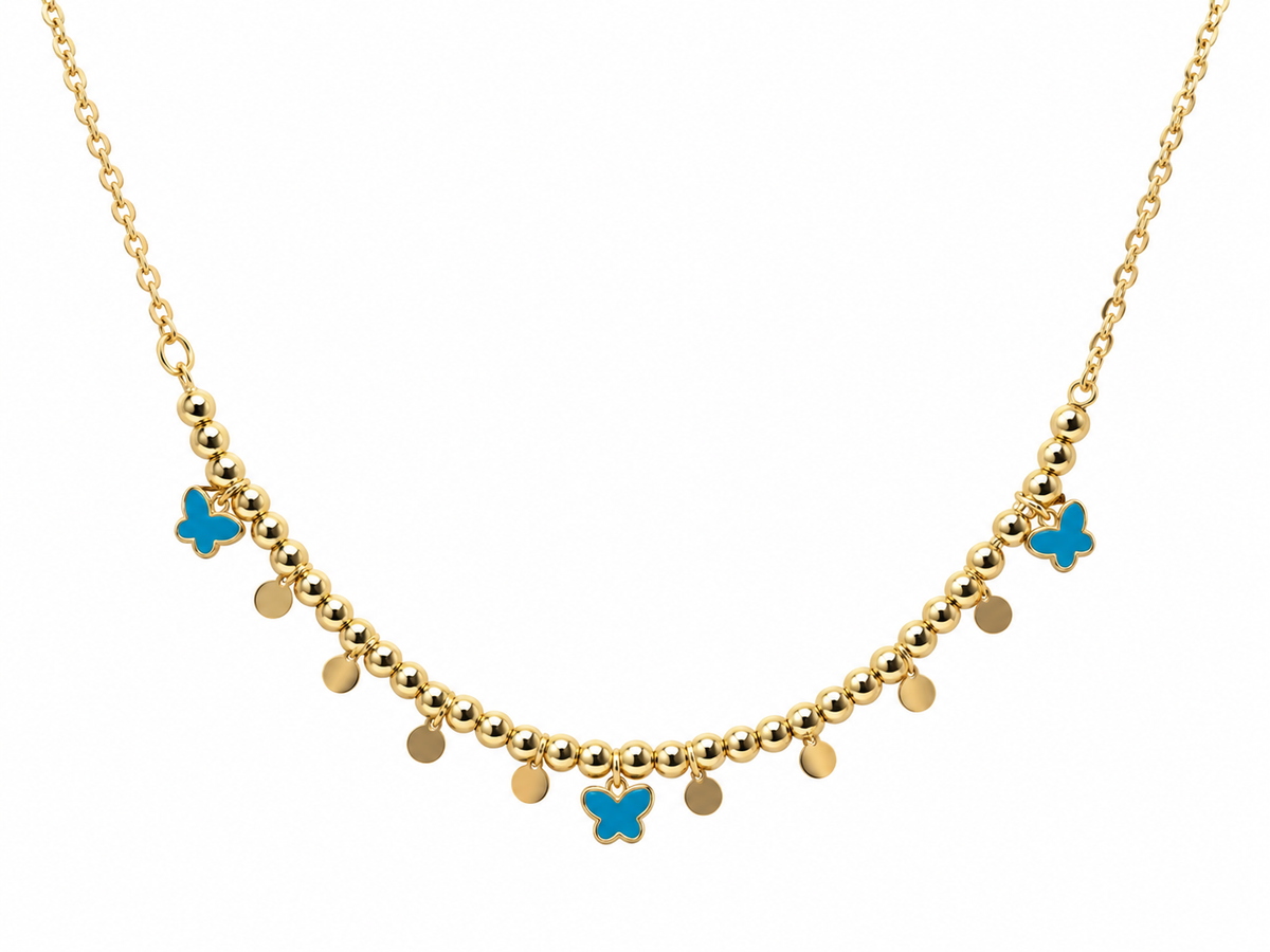 Blue Butterflies Necklace