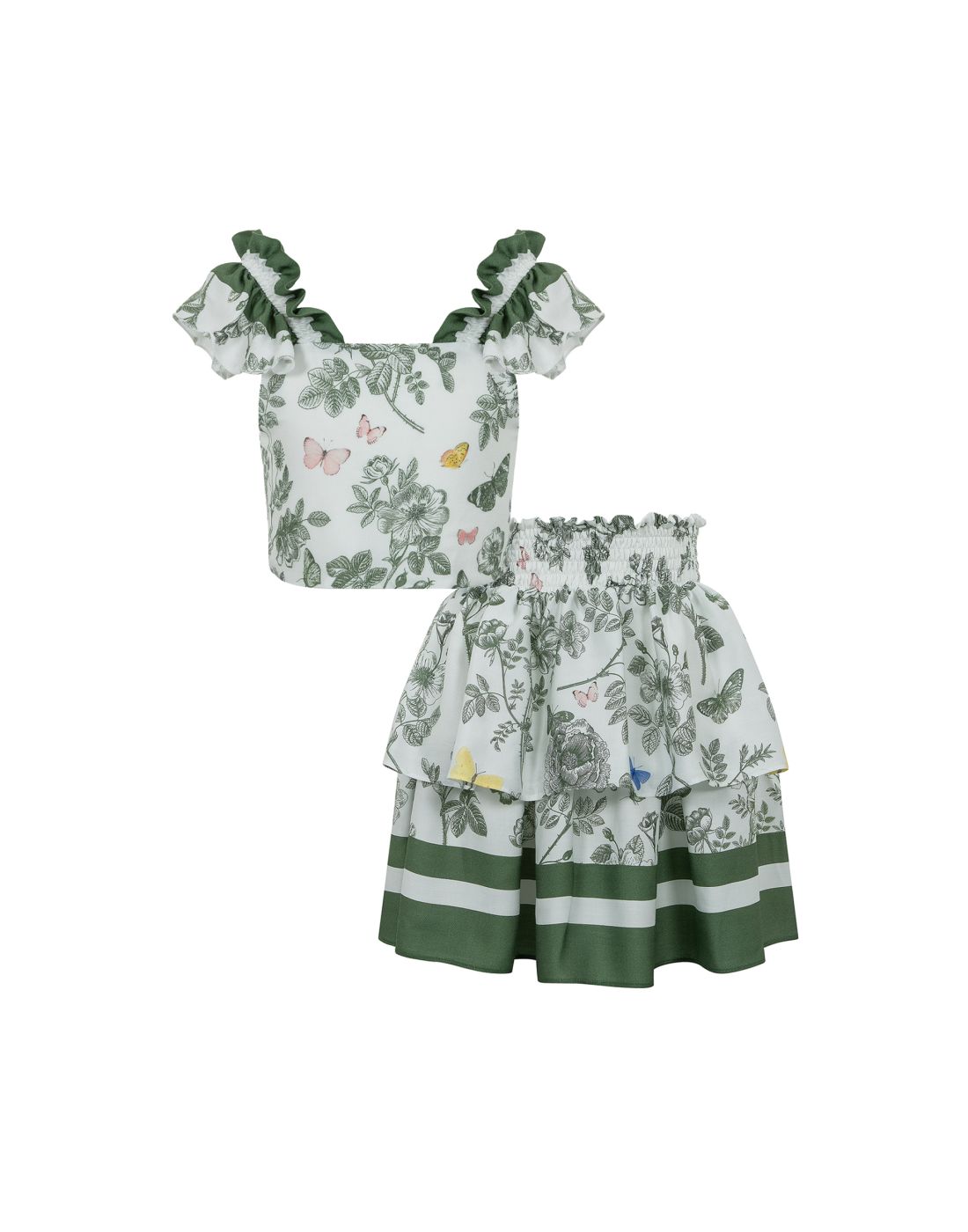 Green Flowered Set