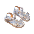Beauty Flowers Sandals - Silver