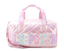 Sleepover Metallic Quilted Large Duffle Bag