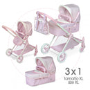 Doll’s Pram Convertible 3x1 With Bag & Pillow