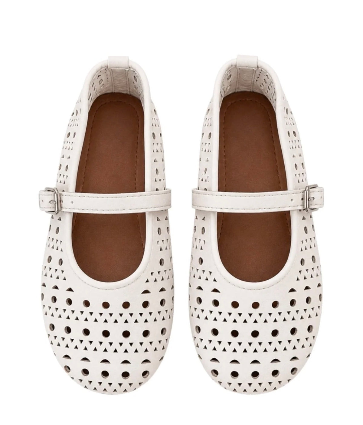 Lily Eyelet Flats White