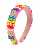 3D Charm and Smile Headband - Hot Pink