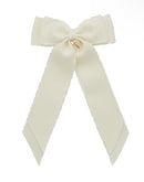 Madeline Small Bow Moonstitch Clip - Ivory