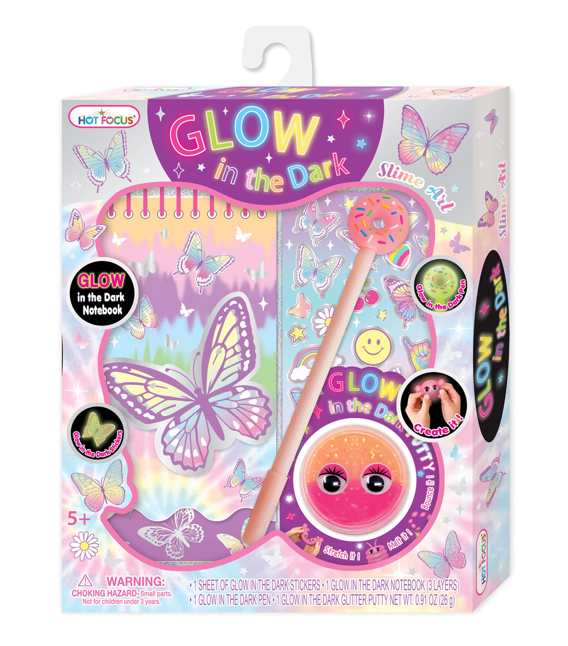 Glow In The Dark Slime Art Tie Dye Butterfly