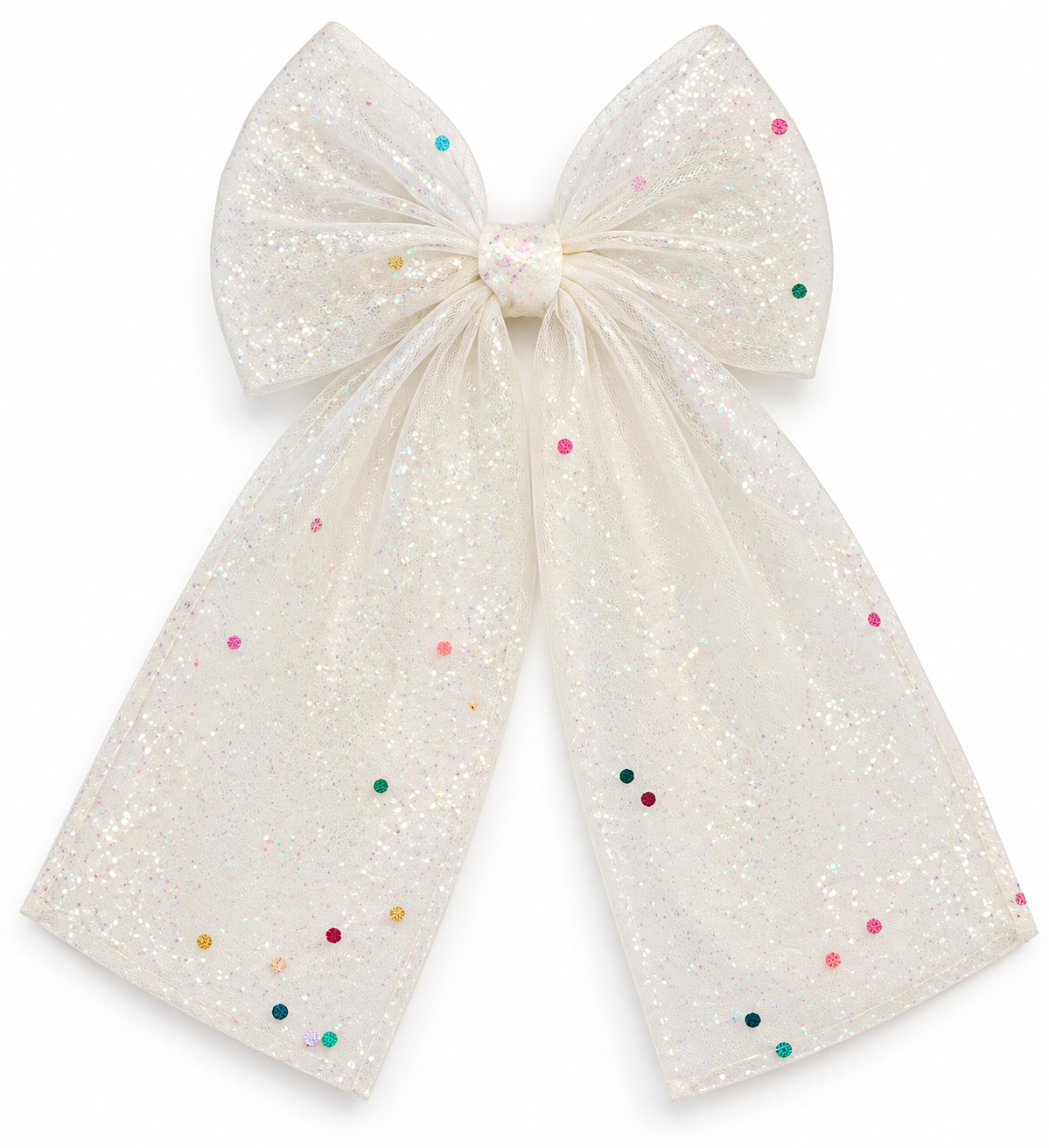Rainbow Confetti Tulle Bow