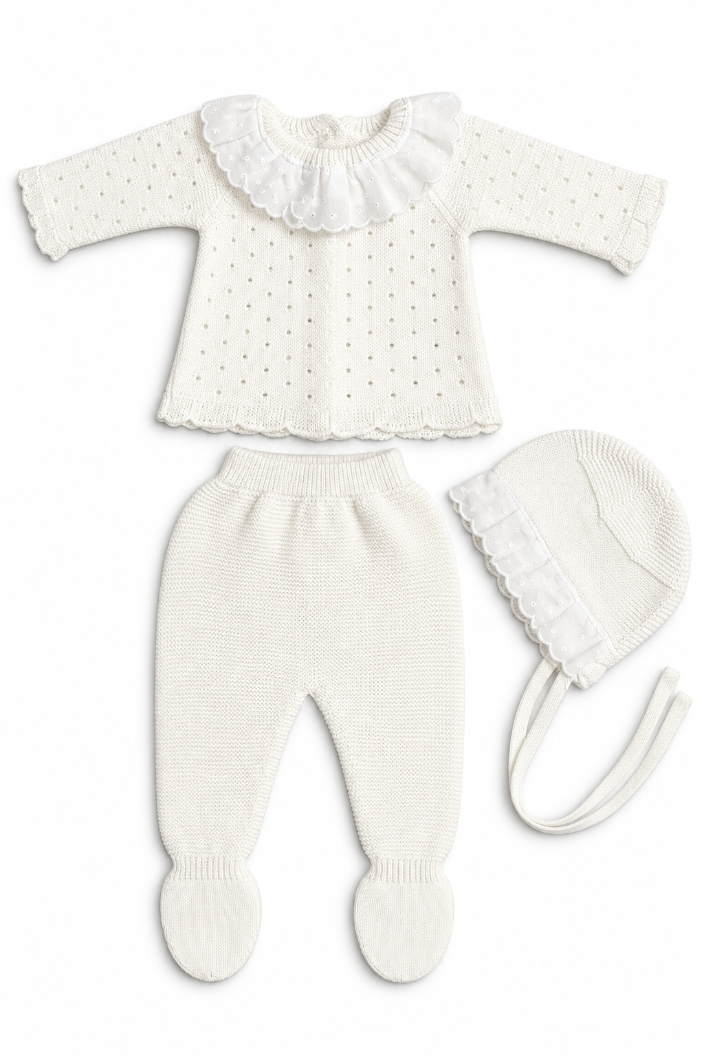White Knitted Set