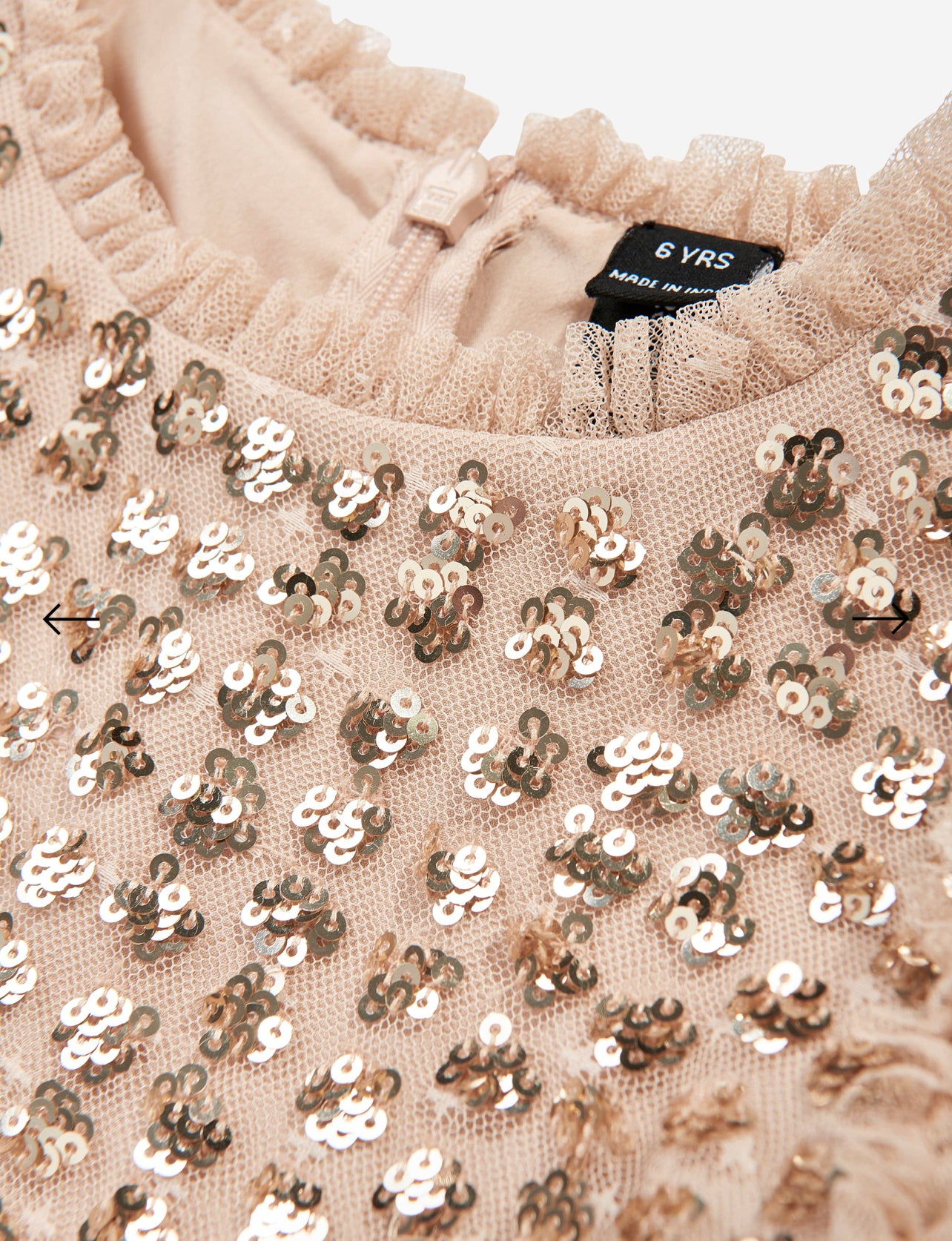 Raindrop Sequin Dress Antique Gold