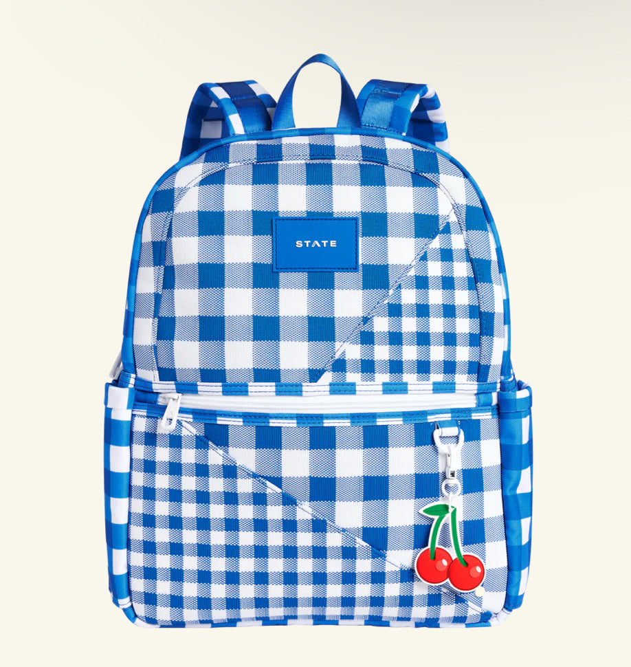 Gingham Double Pocket Backpack