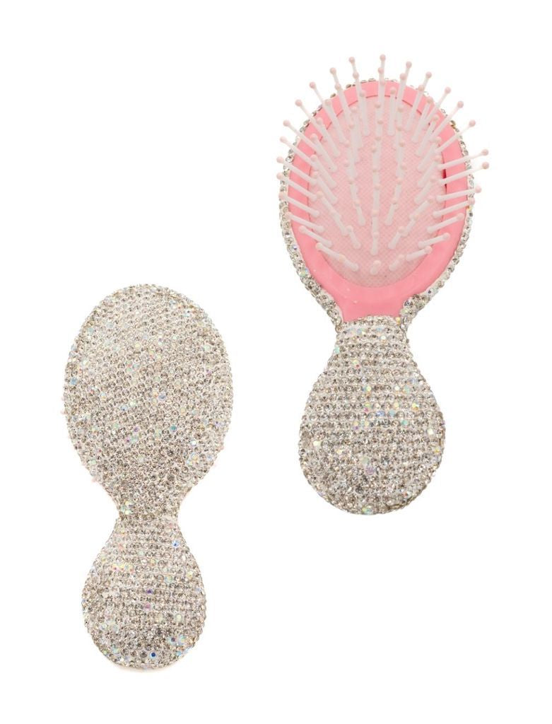 Crystal Hair Brush - Silver