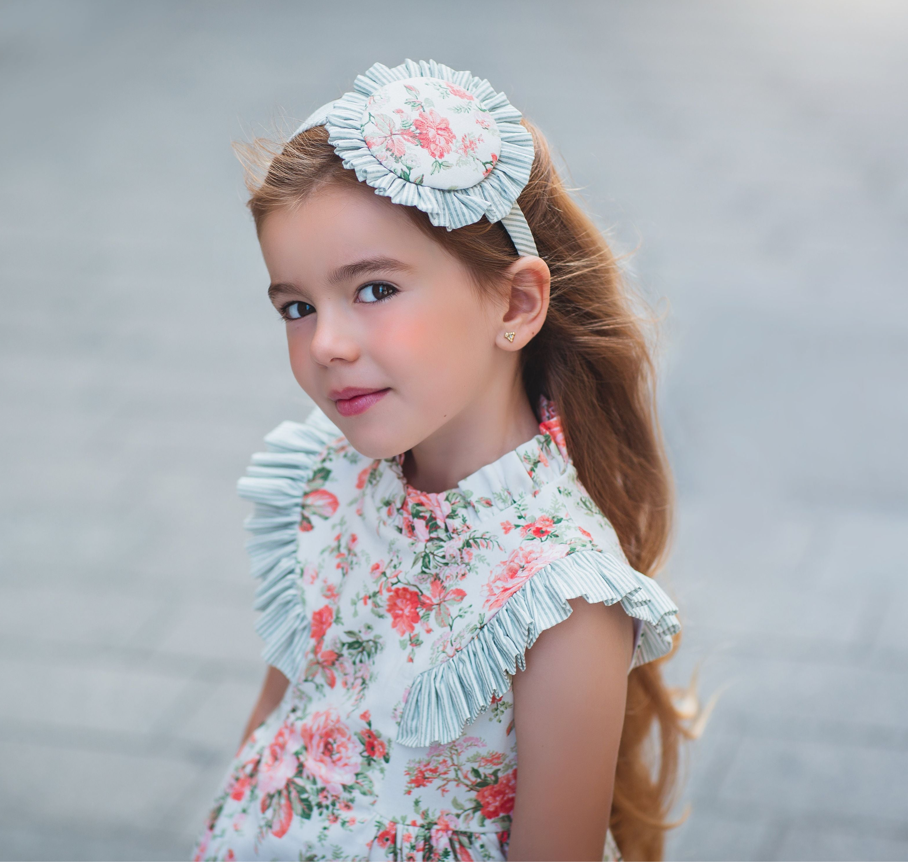 Girls orange flowers dress