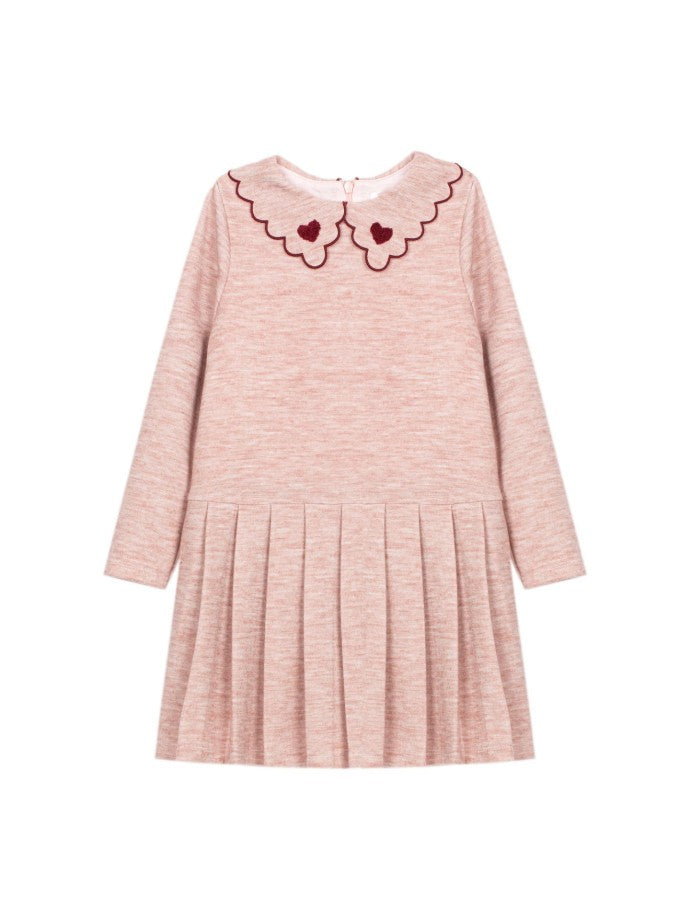 Red Hearts & Pale Rose Dress