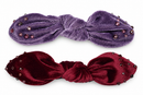 Velvet Rhinestone Bow 1pc