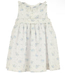 Swiss Floral Smock Dress - Blue