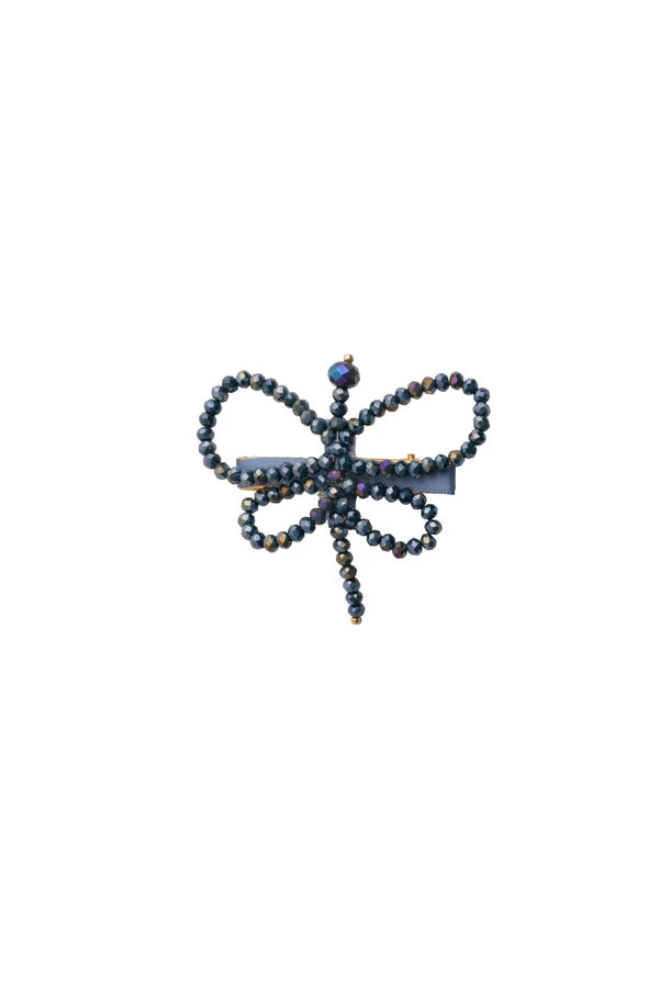 Glass Butterfly Clip - Navy