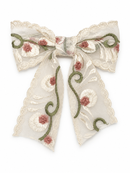 Ivory Garden Embroidered Bow