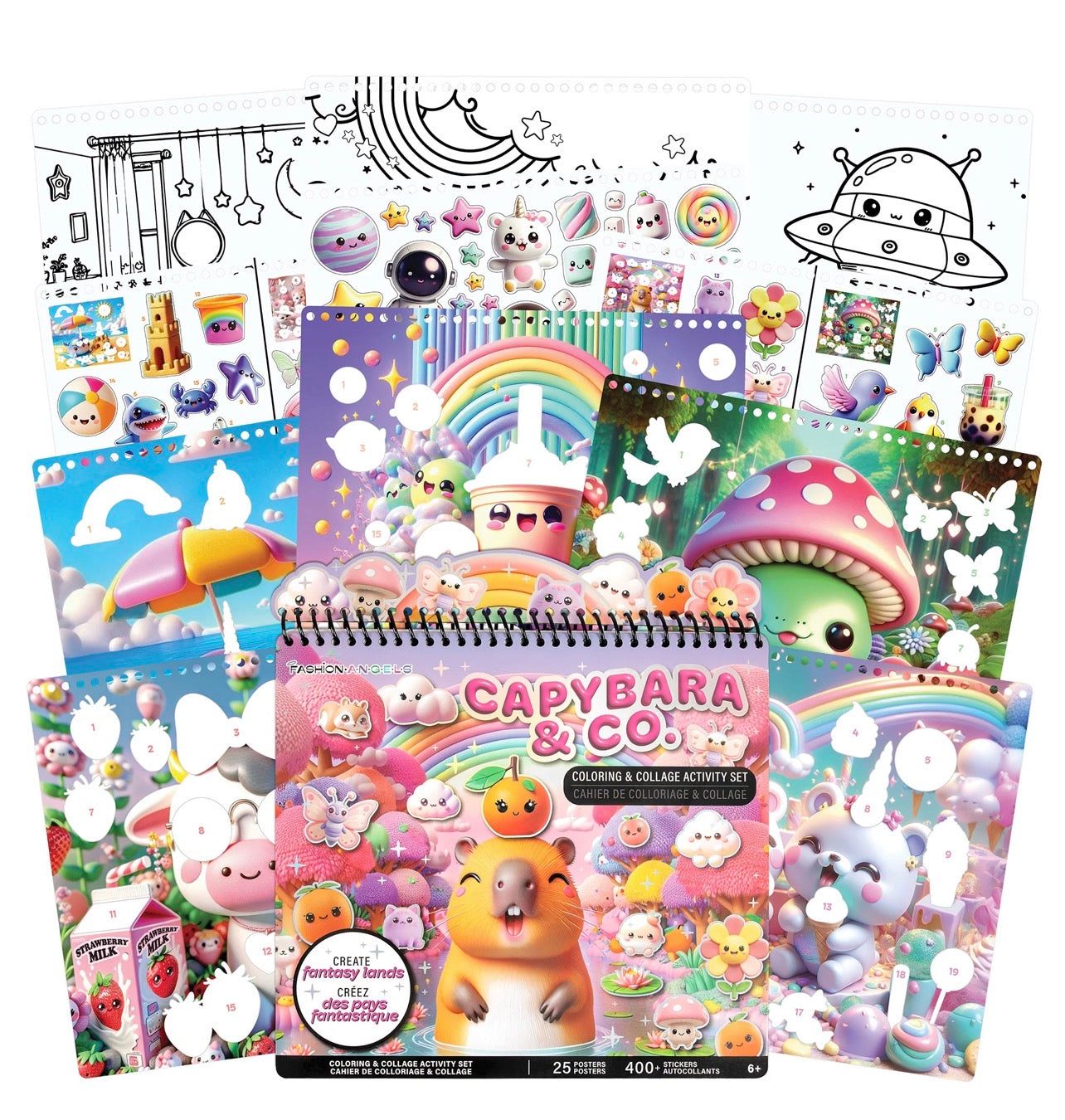 Capybara, Stickers & Coloring Set