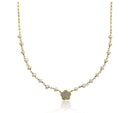 Micro Pave Flower Pearl Necklace