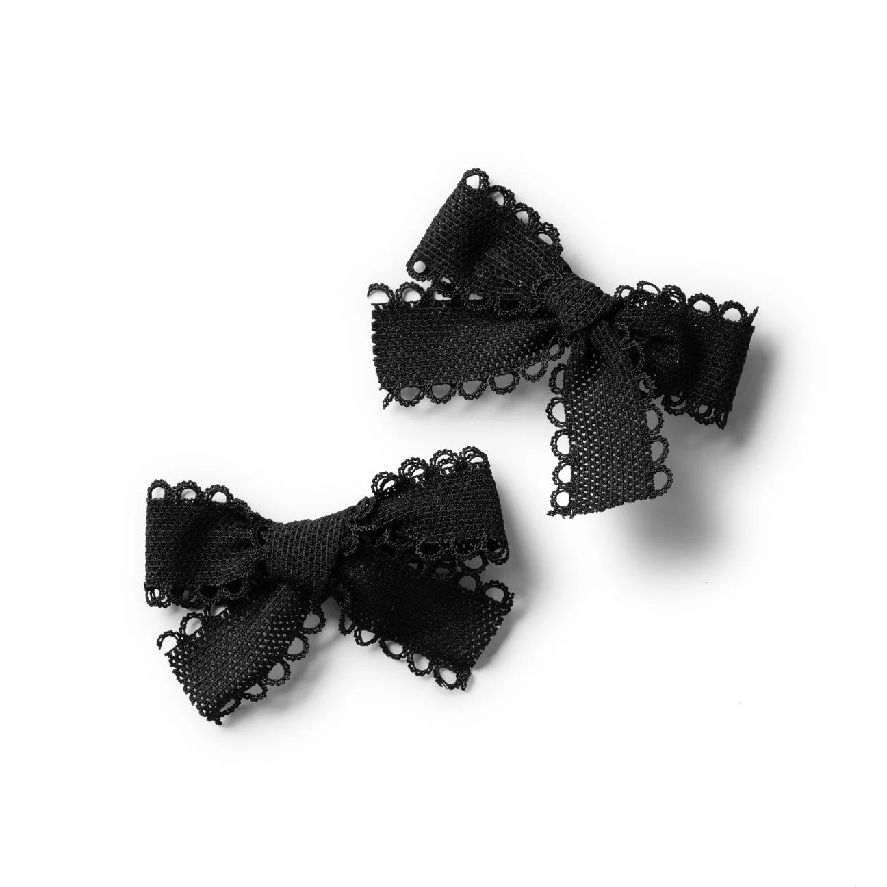 Sweets Lace Double Bow Clip Set - Black