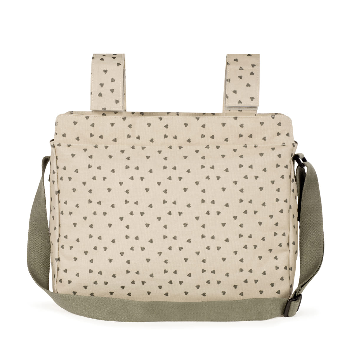 Bolsa Canastilla Corazones Puppy Musgo