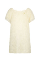 Suppet Fancy & Fuzzy Dress - Cream/Lila