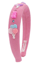 Pink Denim Ballon Headband