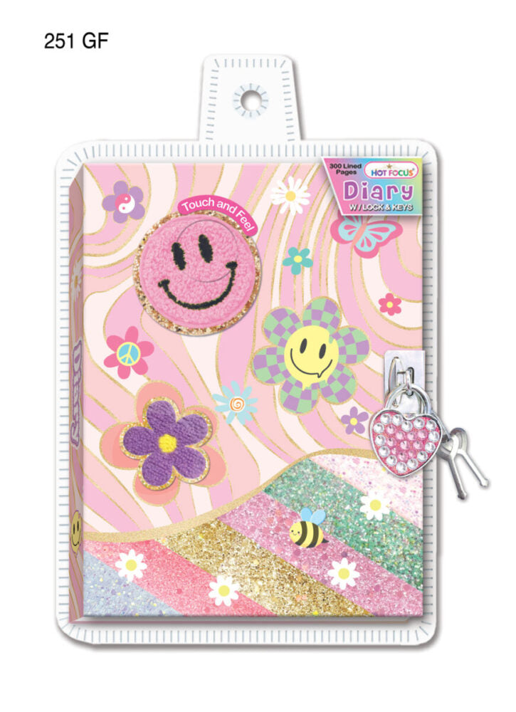 Diary With Lock & Keys Groovy Flower