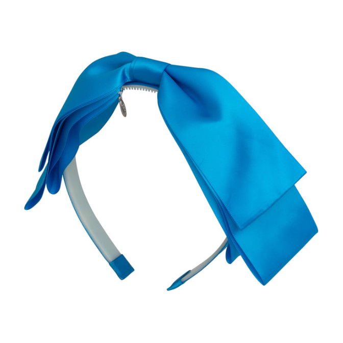 Heather Satin Headband - Bright Blue