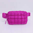 Nylon Puffy Waist Pack - Hot Pink