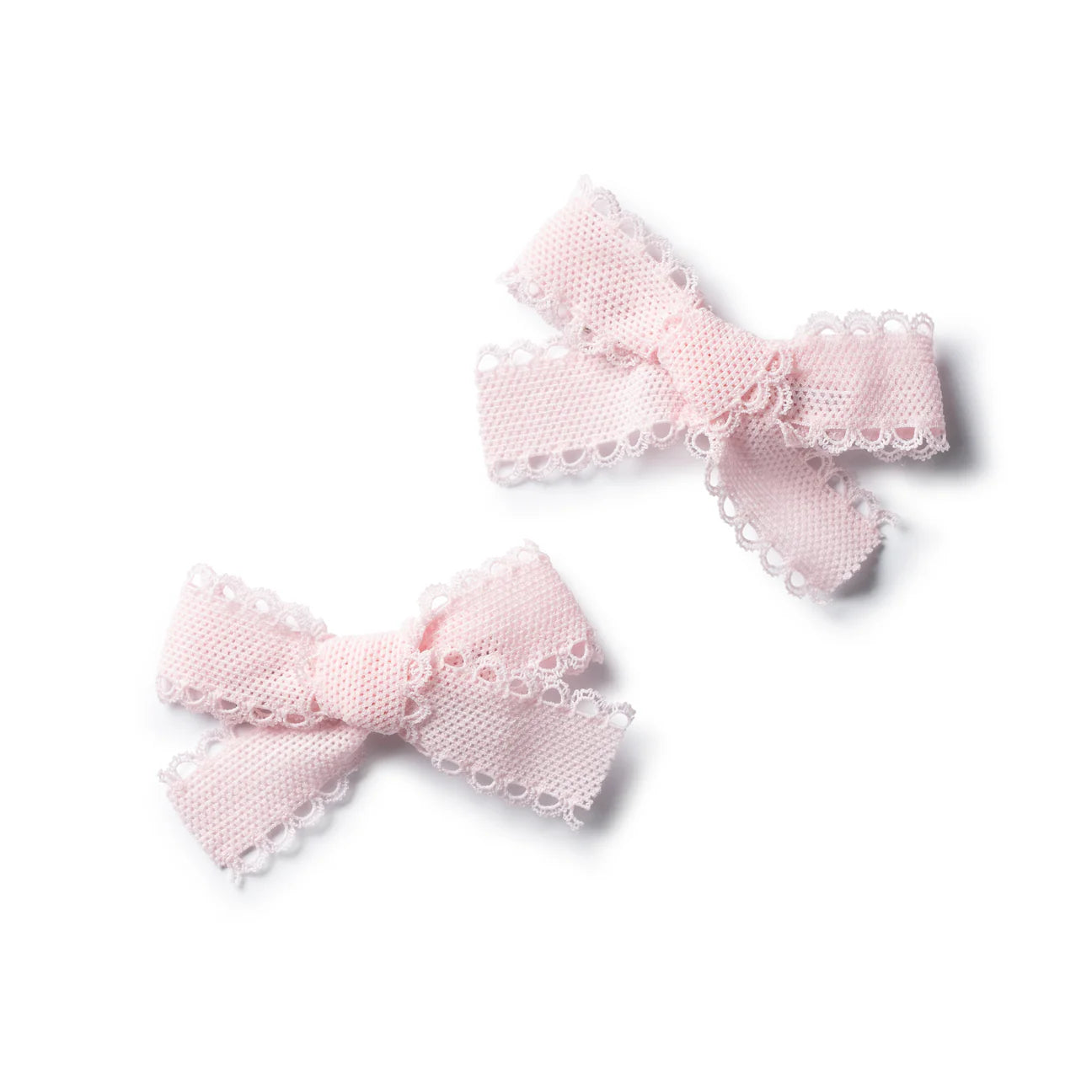 Sweets Lace Double Bow Clip Set - Pink