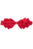 Pleated Ribbon Satin Wrap - Red