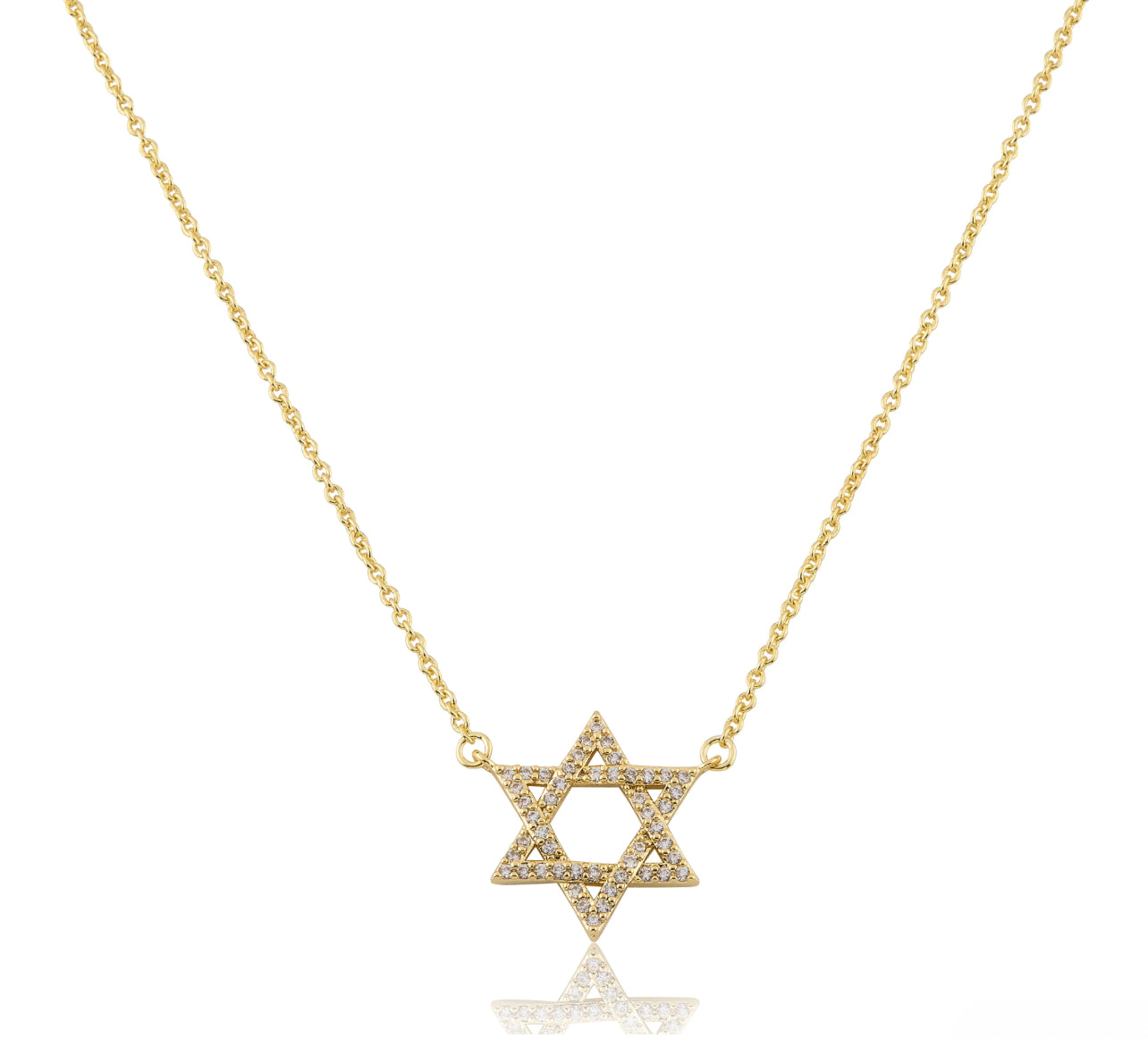 Gold Plated Star Of David Chain Necklace