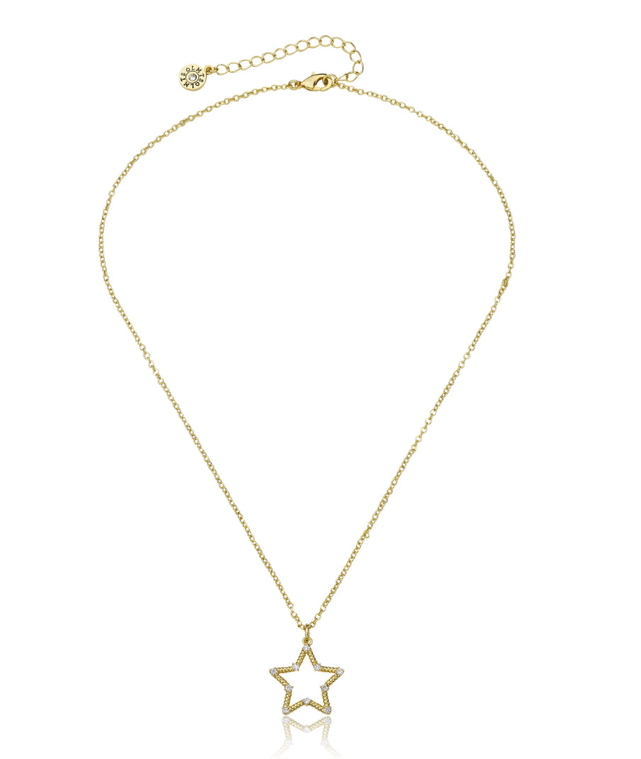 Gold Plated Rope Star Necklace - Star